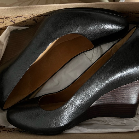 Clarks Purity Crystal Black Wedge 7.5M - Picture 3 of 4